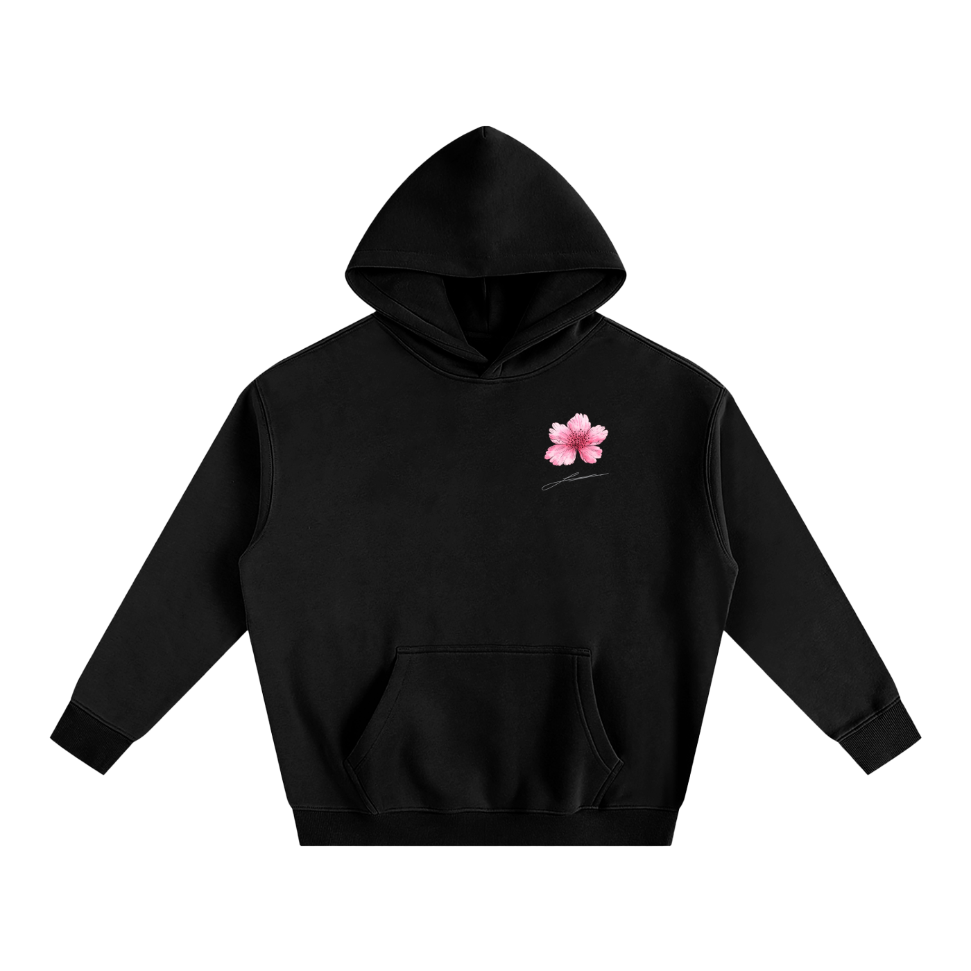 Hand Drawn Blossom Oversize Fleeced Hoodie