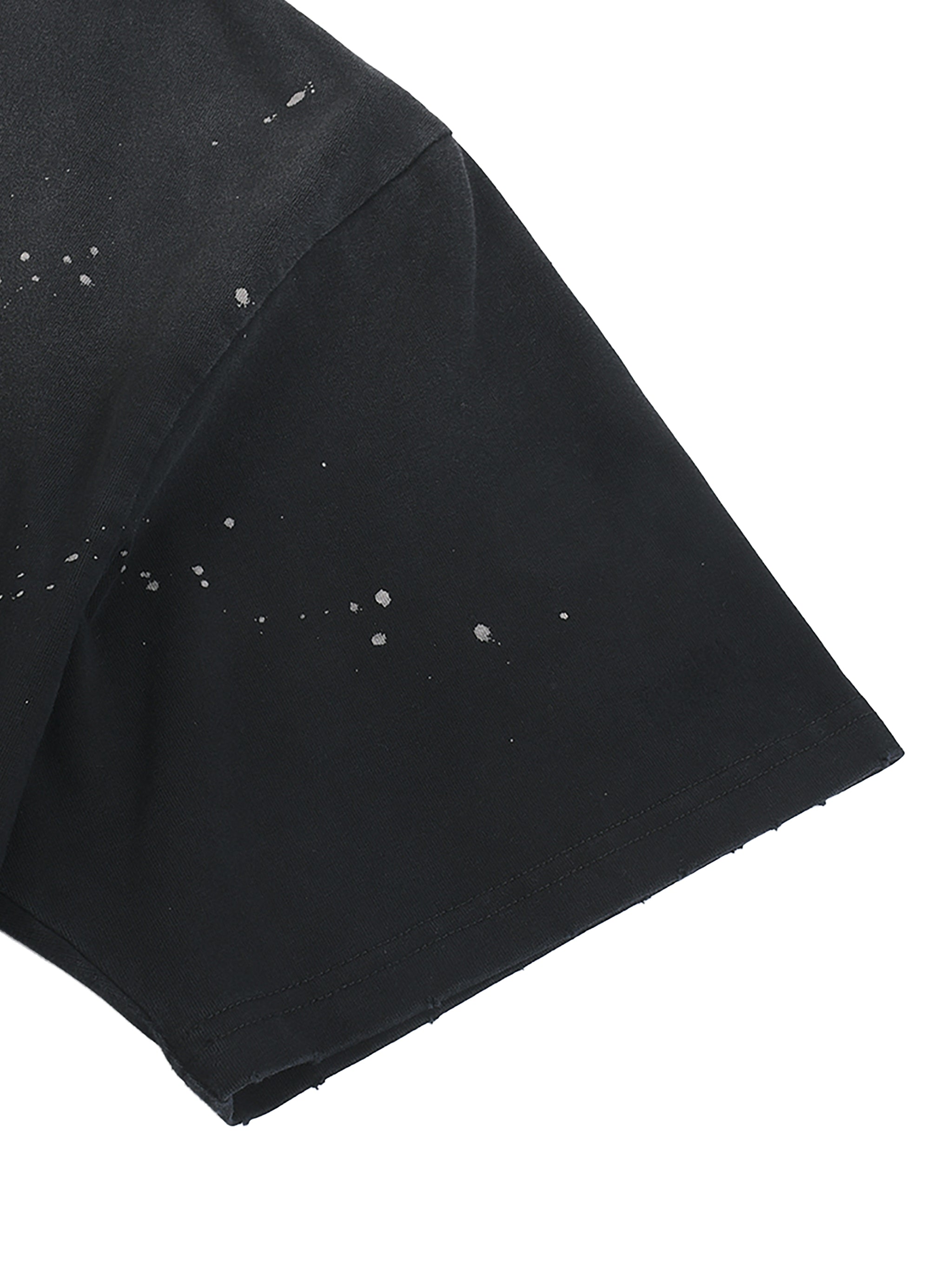 GGT Branded Hand-Frayed Sunfade Paint Splatter T-Shirt