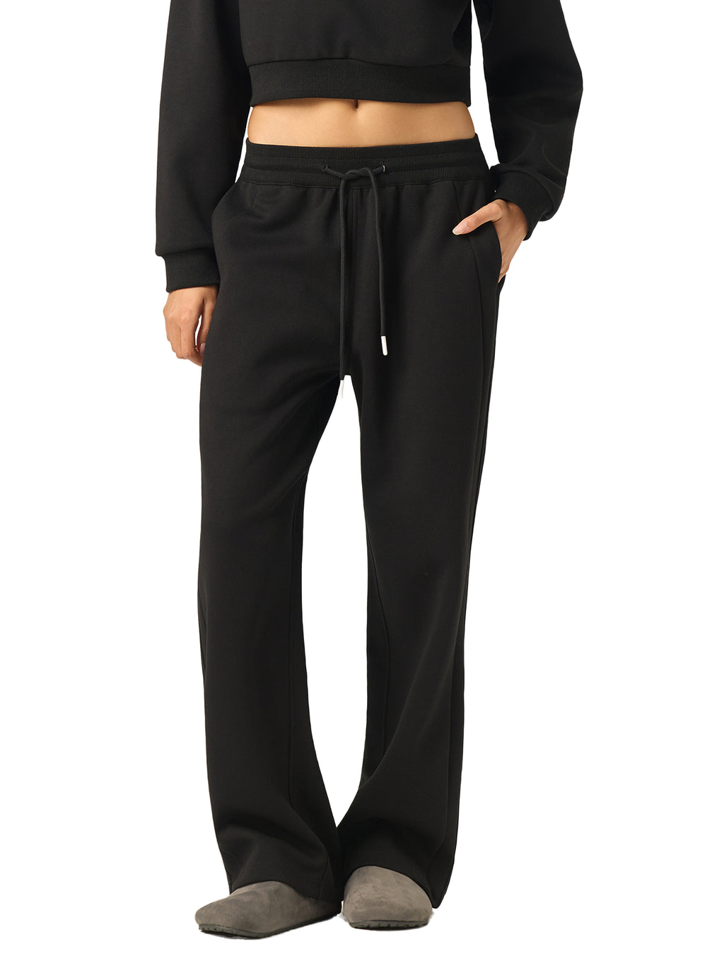 Worldwide Women's Essential Drawstring Straight-Leg Sweatpants