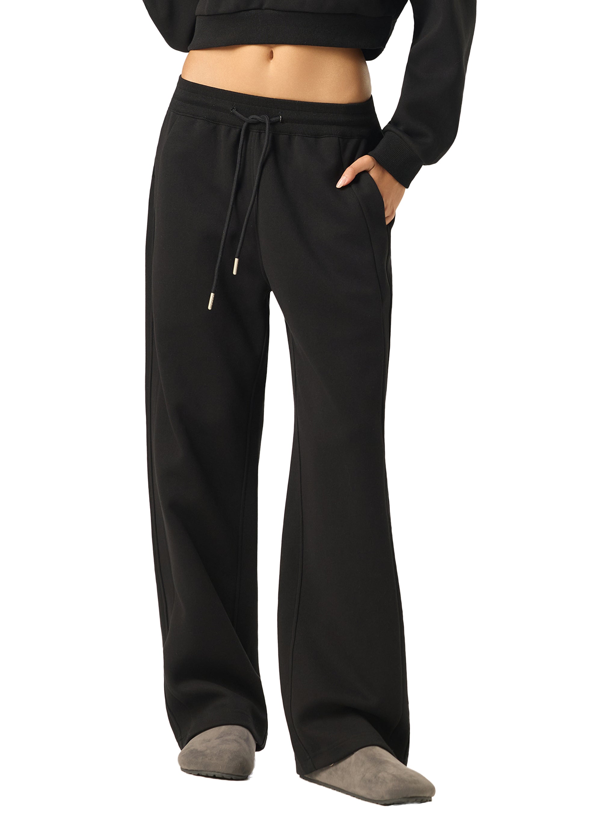 Worldwide Women's Essential Drawstring Straight-Leg Sweatpants