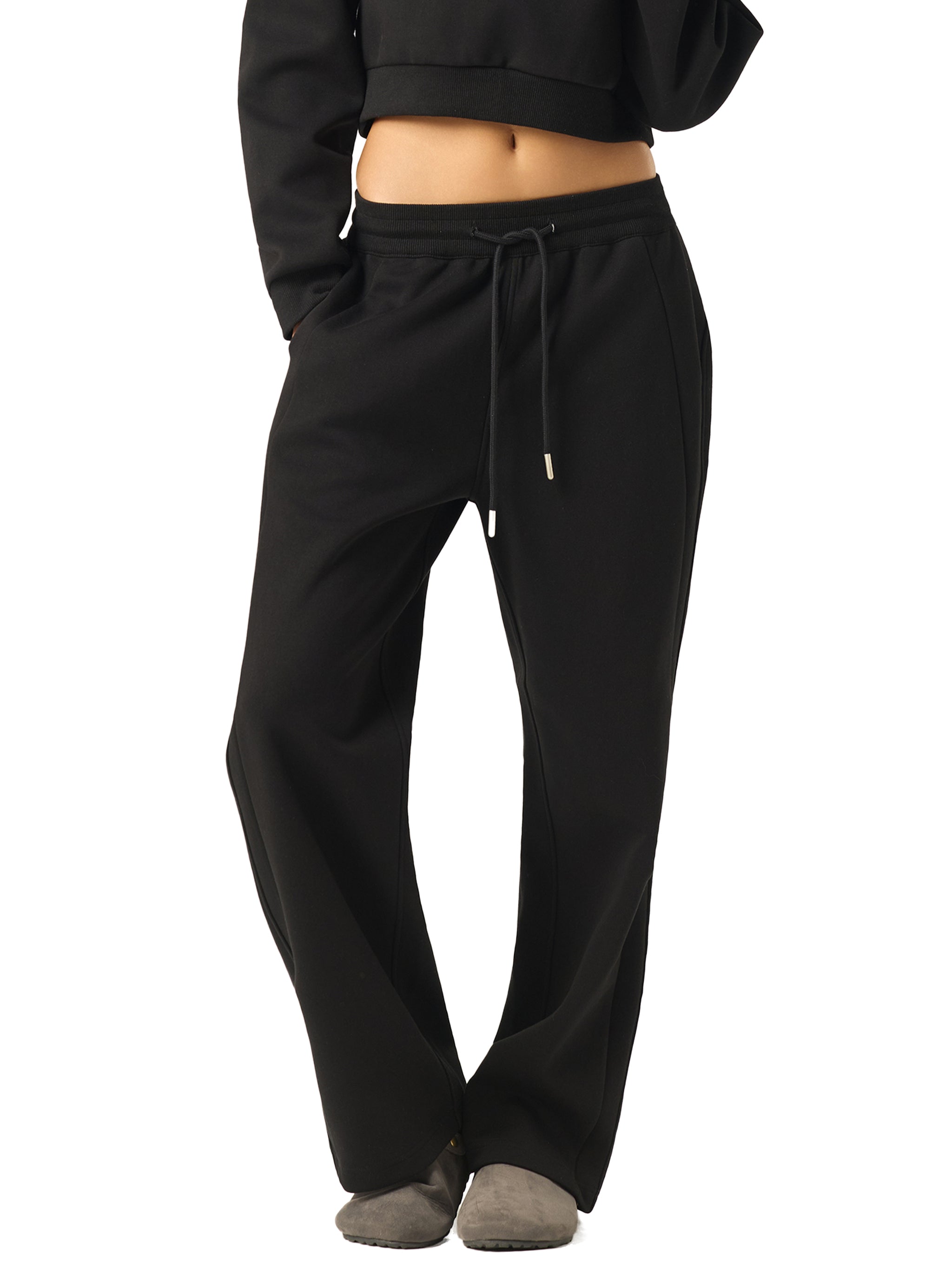 Worldwide Women's Essential Drawstring Straight-Leg Sweatpants